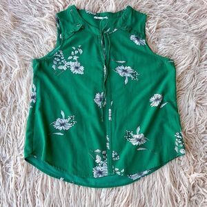 Green Sleeveless Blouse